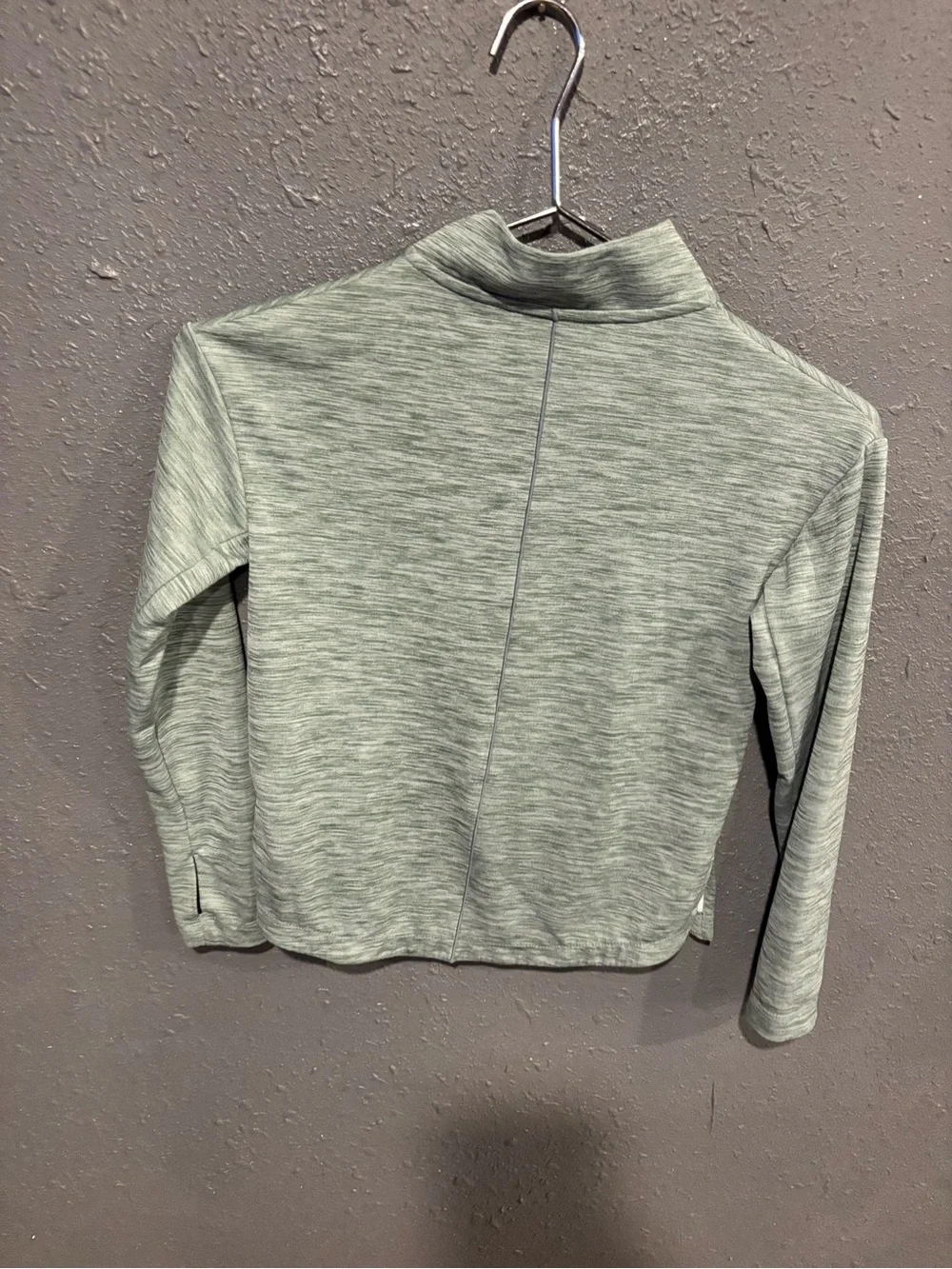 Nike Sage Heathered Quarter-Zip Top with White Swoosh